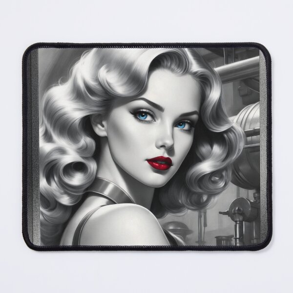 Item preview, The Valves Need Adjusting Film Noir Alluring Portrait Illustration AI Concept Art by Xzendor7 designed and sold by Xzendor7 Digital Art Creations.