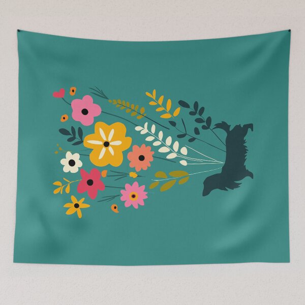 Item preview, Longhaired Dachshund Floral designed and sold by Hic21.