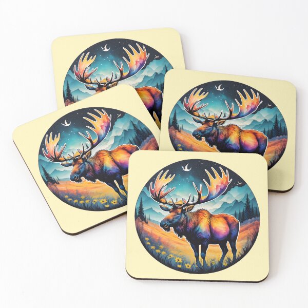 Item preview, Watercolor moose and flowers designed and sold by Nolan6.