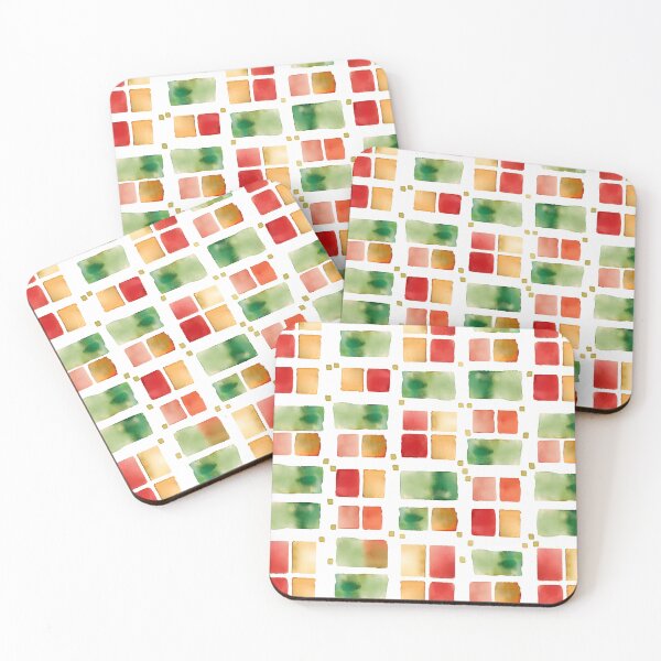 Item preview,  "Festive Elegance: Green, Red, and Gold Square Harmony" designed and sold by raphicha365.
