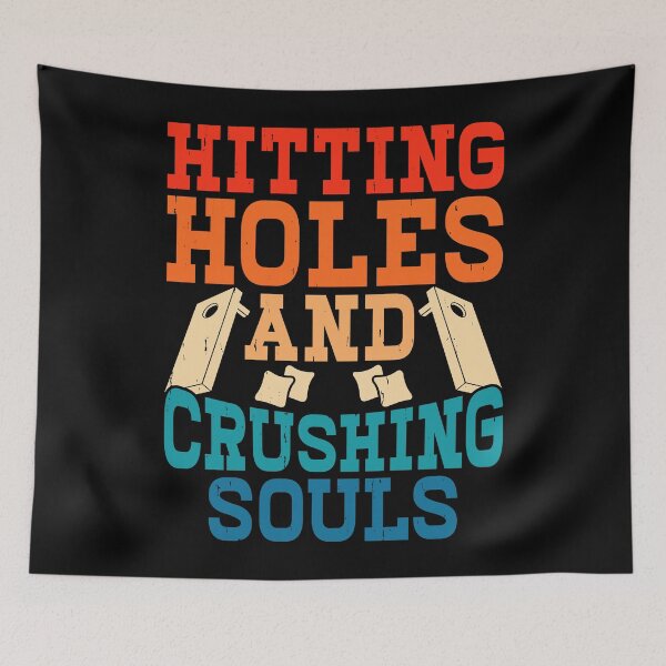 Item preview, Hitting Holes And Crushing Souls Retro Design - Baggo Team Bean Bag Toss Game - Funny Cornhole Player Vintage designed and sold by naworas.