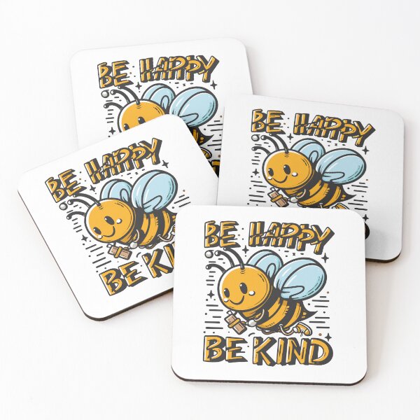 Item preview, be happy be kind with bee character designed and sold by ShawishArt.