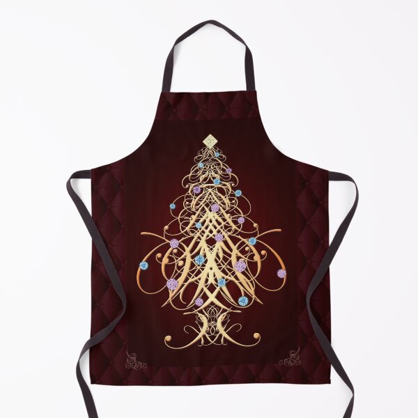 Item preview, "Loopy" Christmas Tree on Dark Wine Red Background designed and sold by SideDishDesign.