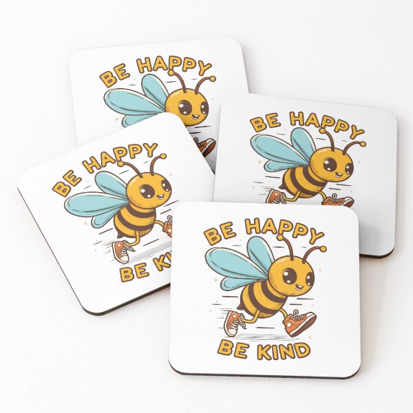 Item preview, be happy be kind with bee character designed and sold by ShawishArt.