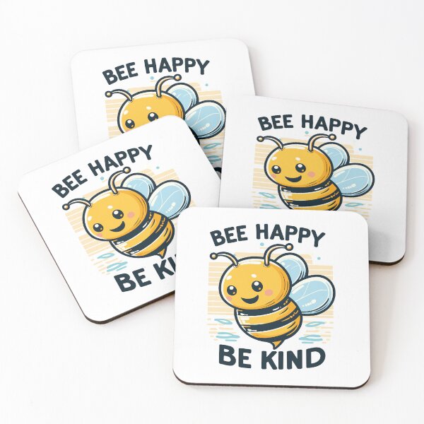 Item preview, be happy be kind with bee character designed and sold by ShawishArt.