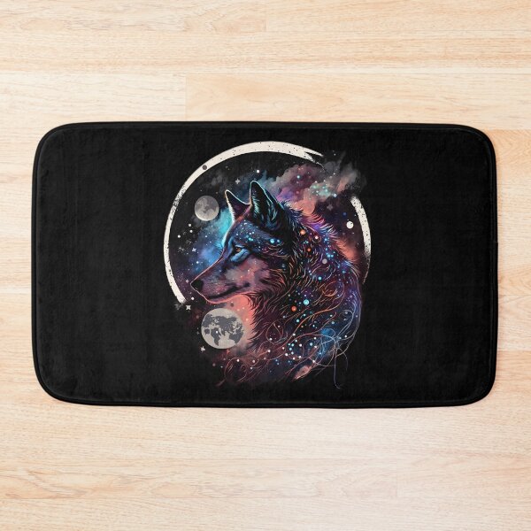 Item preview, Mystical wolf in the cosmos of magical worlds designed and sold by EternalDelight1.