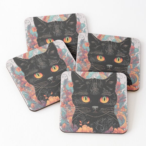 Item preview,  magical black cat colorful designed and sold by Catophile.