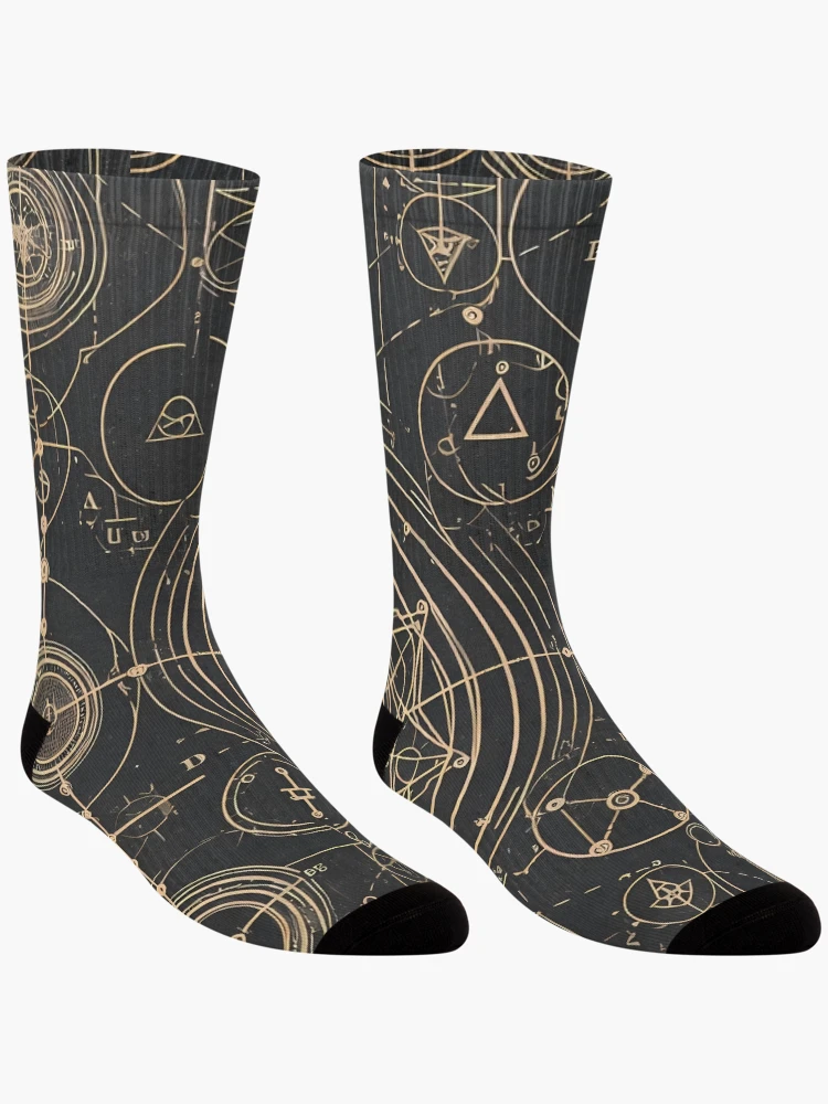 Thumbnail 3 of 5, Socks, Gothic pattern designed and sold by TaevasDesign.
