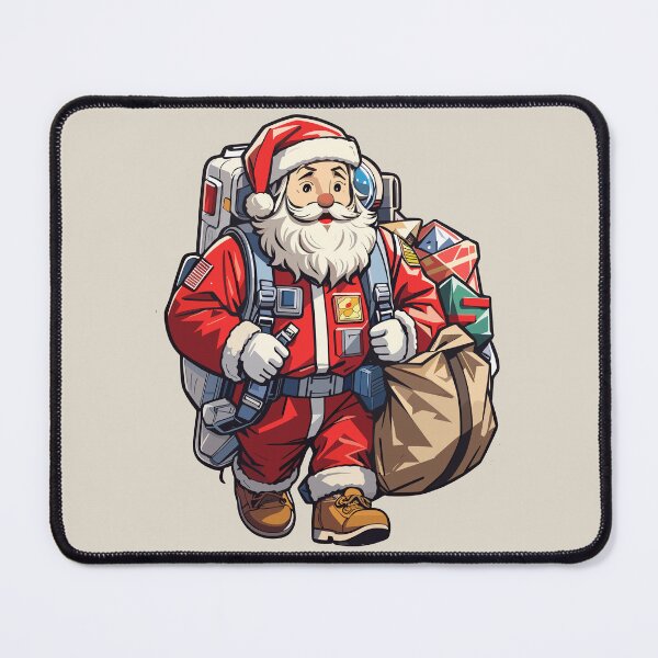 Aperçu de l'œuvre Père Noël mignon portant des cadeaux créée et vendue par ThreadmyCanvas.