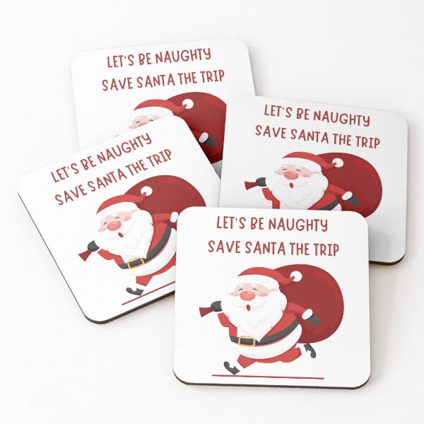Item preview, Let’s Be Naughty Red and White Santa Claus designed and sold by Quote Gallery.