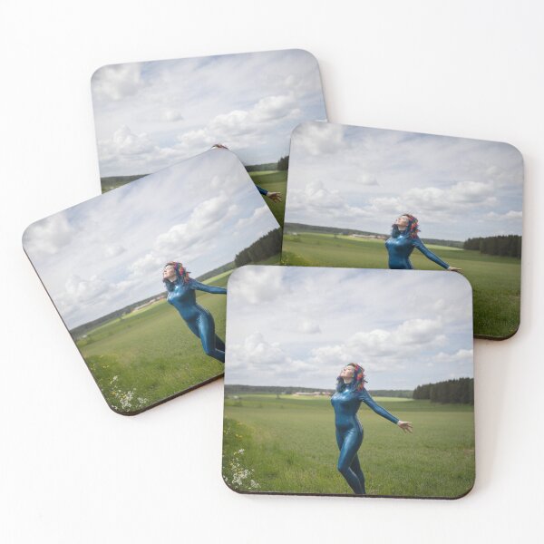 Item preview, Rainbow hair, blue catsuit, green field designed and sold by photour.