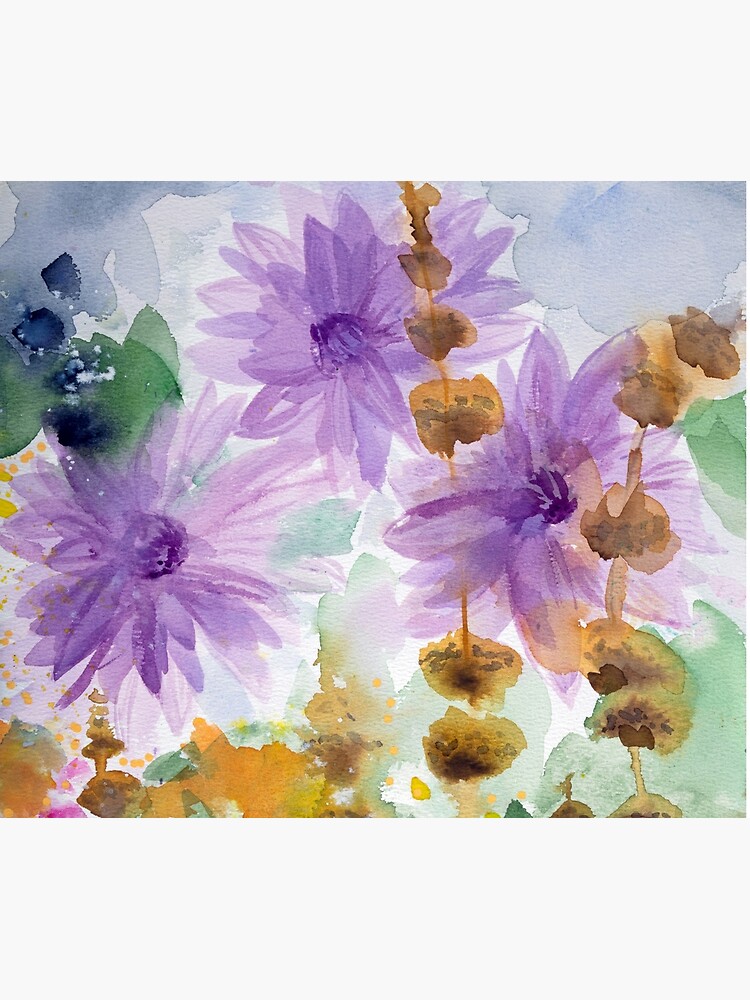 Thumbnail 5 of 5, Shower Curtain, Noldes garden - Purple Dahlia  designed and sold by BirgitteB.