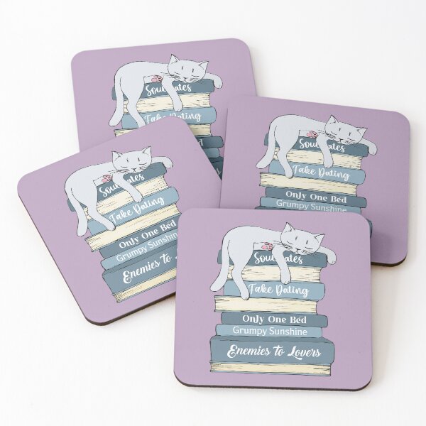 Item preview, Romance Tropes Blue Book Kindle Addict Gift Ideas Cat and books designed and sold by StickyBook.