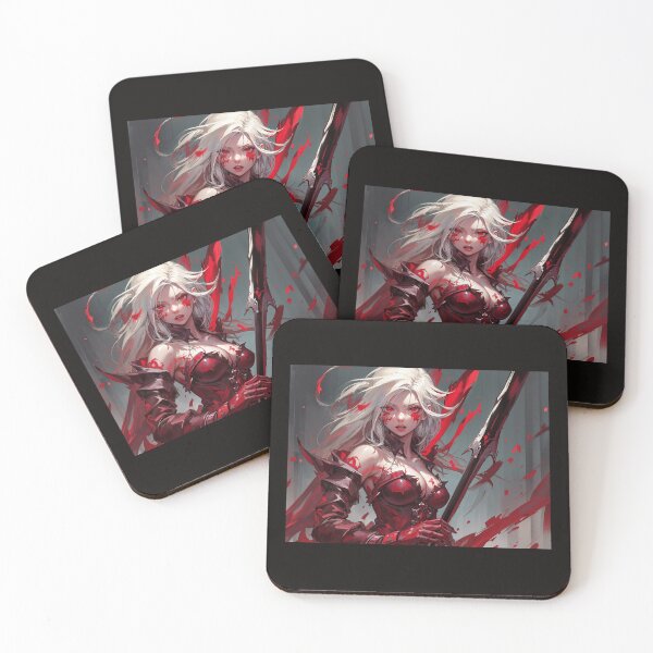 Item preview, Intense vampire girl barbarian holding an oversized magical spear. designed and sold by cannon777.