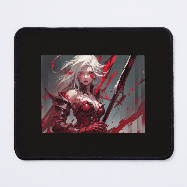 Item preview, Intense vampire girl barbarian holding an oversized magical spear. designed and sold by cannon777.