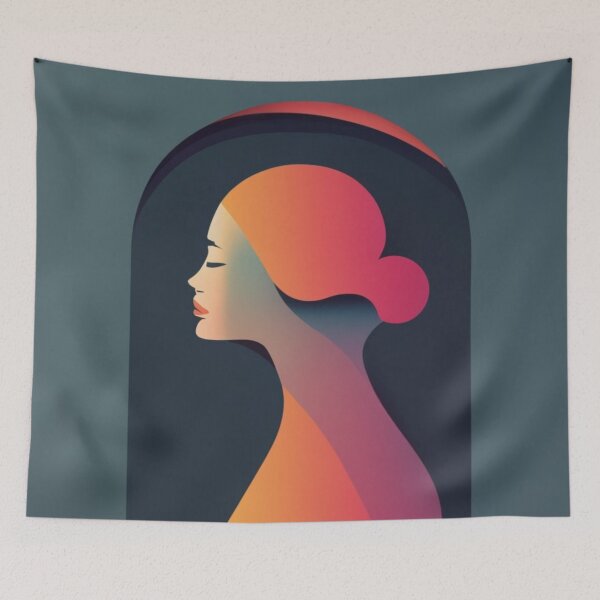 Item preview, Woman's silhouette in sunset tones designed and sold by Magico Paco.