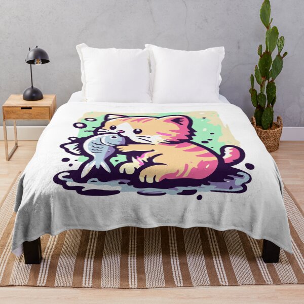 Item preview, Fish-loving cat designed and sold by SiMinDesigns.