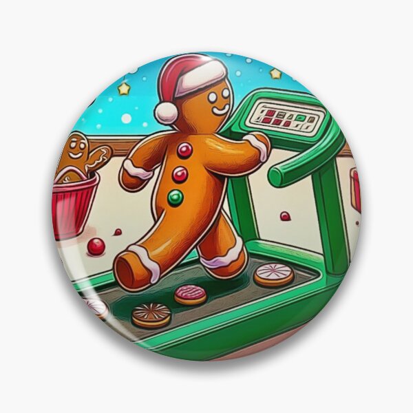 Item preview, Christmas Calories Don't Count - Gingerbread Man on Treadmill designed and sold by gleefulme.