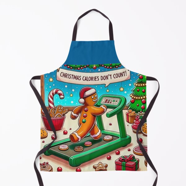 Item preview, Christmas Calories Don't Count - Gingerbread Man on Treadmill designed and sold by gleefulme.