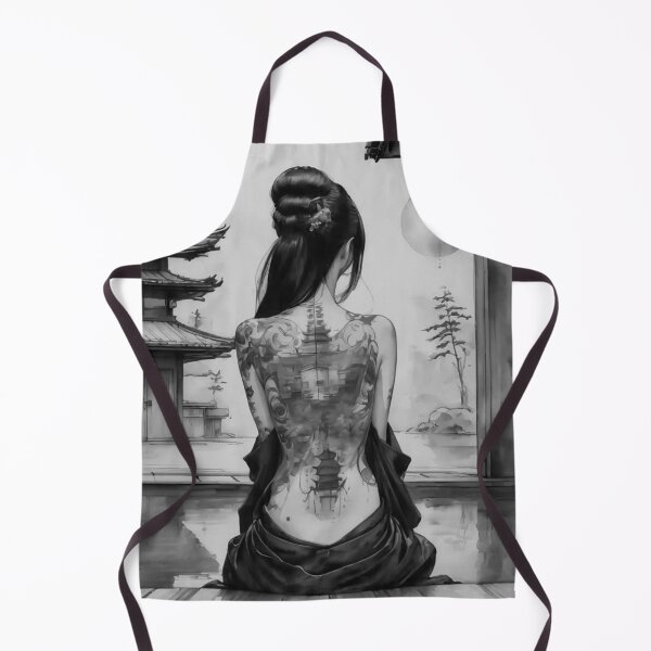 Item preview, Black And White Tattoo Inked Japanese Geisha Woman designed and sold by Bunmigraphics .