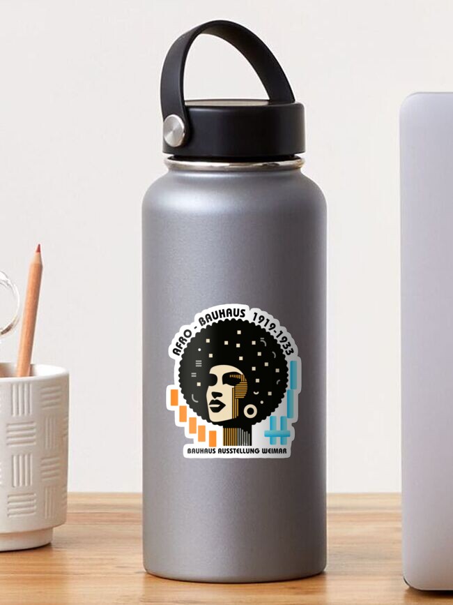 Aperçu 1 sur 3. Sticker avec l'œuvre Femme afro style bauhaus - Femme afro-américaine créée et vendue par Alkymias.