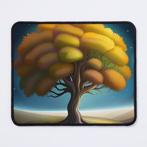Item preview, Stellar Glow: Whimsical Yellow Tree under Starry Night designed and sold by WhimsyRealm.
