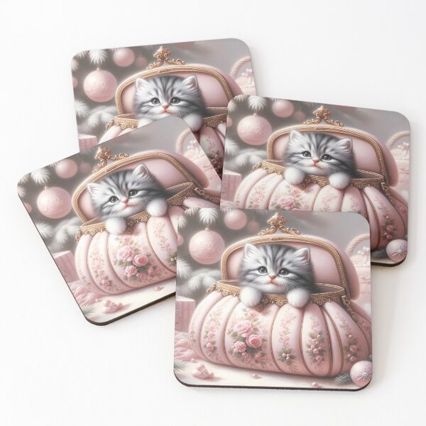Item preview, Rococo Christmas Kitten Charm designed and sold by DeenaDee.