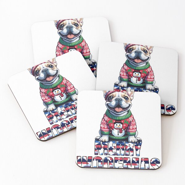 Item preview, Merry Woofmas French Bulldog's Winter Wonderland | Snowman Buddy Frenchie Festivity designed and sold by TheMostLikely.