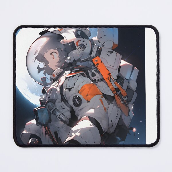 Item preview, Dreamlike anime girl in space astronaut portrait print art designed and sold by TheArtistOf2022.