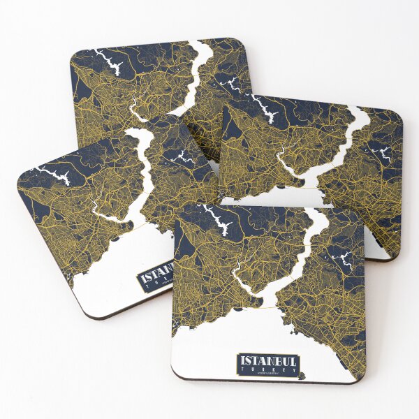 Item preview, Istanbul City Map of Turkey - Gold Art Deco designed and sold by deMAP.