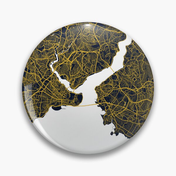 Item preview, Istanbul City Map of Turkey - Gold Art Deco designed and sold by deMAP.