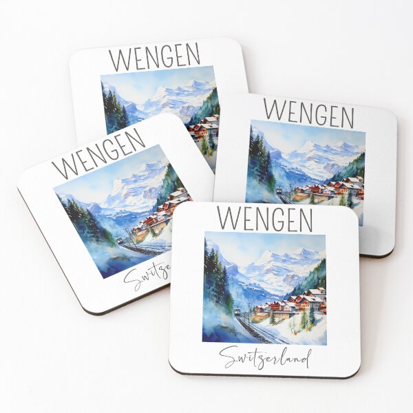 Item preview, Watercolor Design of Wengen - Switzerland  designed and sold by Sketch-Shack.