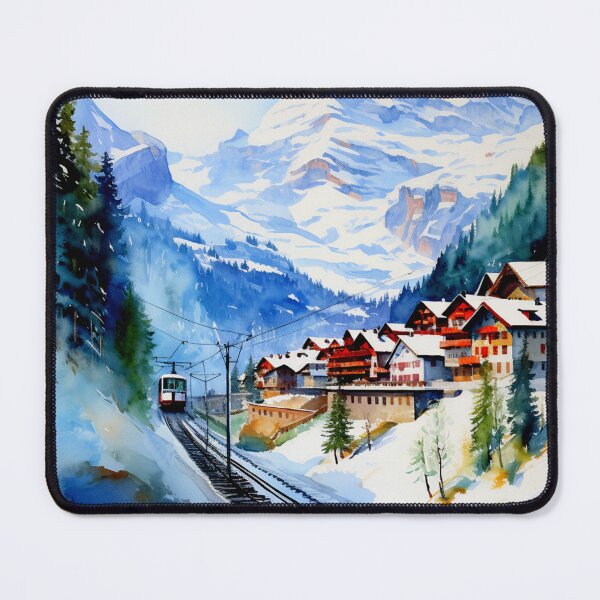 Item preview, Watercolor Design of Wengen - Switzerland designed and sold by Sketch-Shack.