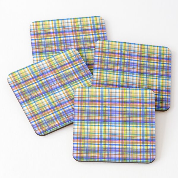 Artikelvorschau, Tartan-Aquarell gelb blau entworfen und verkauft von Alessandro Remo Mazzoni Remotextiles.