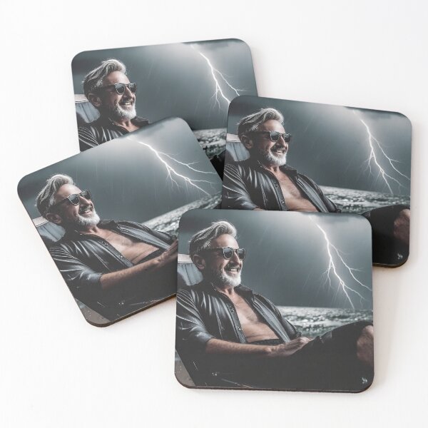 Item preview, Old crazy man on the beach during storm designed and sold by polemon.