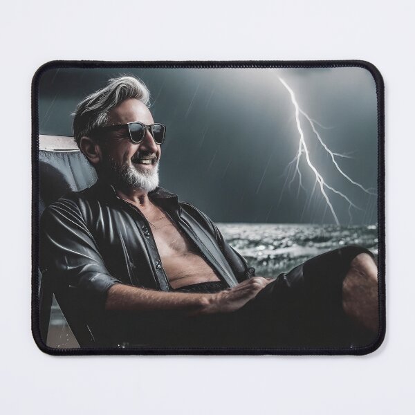 Item preview, Old crazy man on the beach during storm designed and sold by polemon.