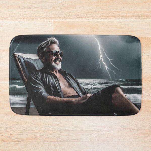 Item preview, Old crazy man on the beach during storm designed and sold by polemon.