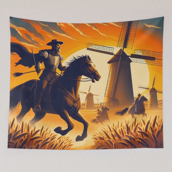Item preview, Don Quixote Attacking Windmills designed and sold by ClassicRetroism.