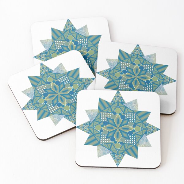 Item preview, Blue-Green Overlapping Stars designed and sold by DHTDesigns.