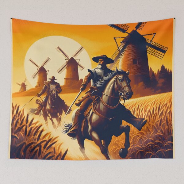Item preview,  Don Quixote Attacking Windmills designed and sold by ClassicRetroism.