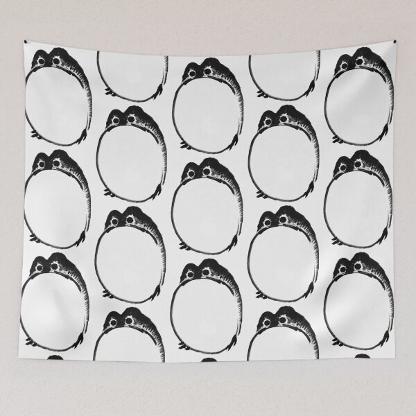 Item preview, Inky Black and White Edition of the Famous Unimpressed Grumpy Hoji Frog Meme designed and sold by EmeraldeaArt.