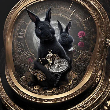 Artwork thumbnail, Down the Rabbit Hole: Rabbits and Roses by ZION-E-Store