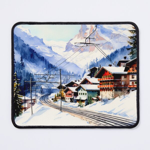 Item preview, Watercolor Design of Wengen - Switzerland designed and sold by Sketch-Shack.