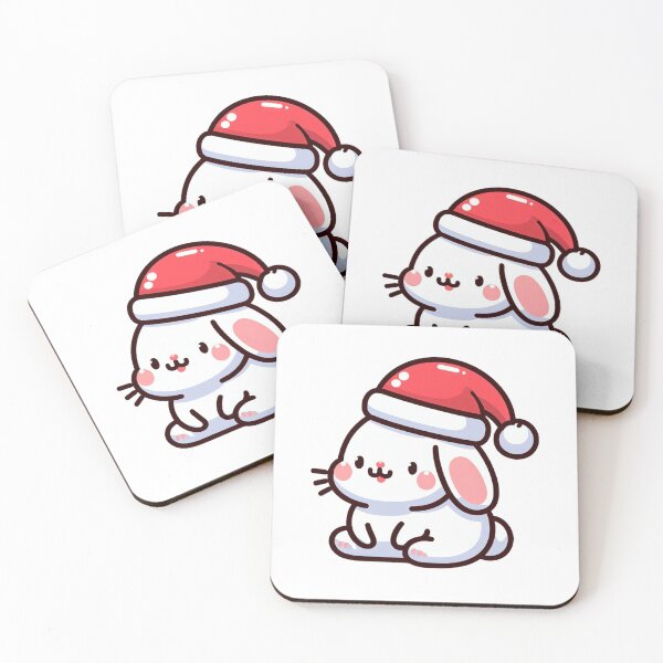 Item preview, Cute white bunny in santa hat designed and sold by Wxjtecki.
