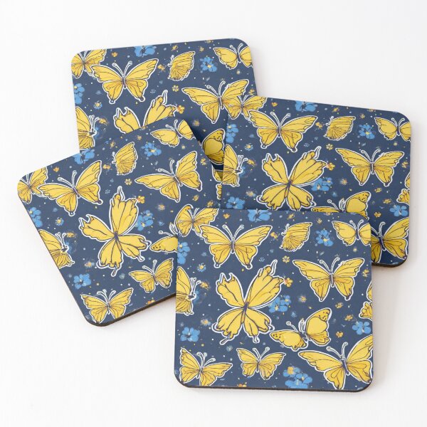 Item preview, yellow butterflies and flowers designed and sold by pedrogom.