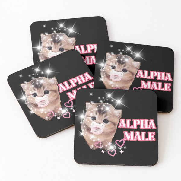 Item preview, alpha male cute kitten meme designed and sold by InMyMentalEra.