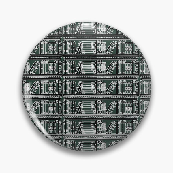 Item preview, Whispers & Wisdom : Book Shelves Pattern on Dark Green Background  designed and sold by IraNiva.