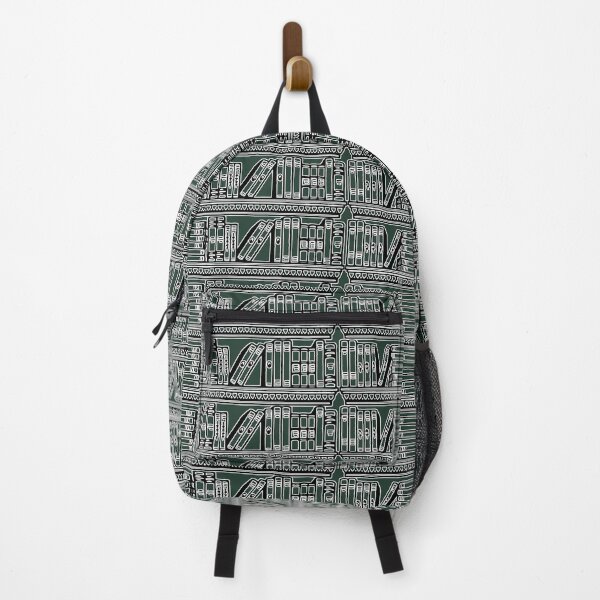 Item preview, Whispers & Wisdom : Book Shelves Pattern on Dark Green Background designed and sold by IraNiva.