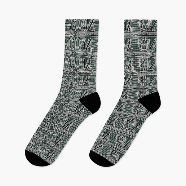 Item preview, Whispers & Wisdom : Book Shelves Pattern on Dark Green Background  designed and sold by IraNiva.