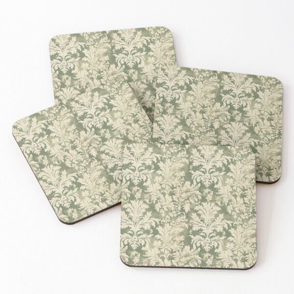 Item preview, Christmas Damask Regency Core Aesthetic in Shades of Sage Green and Cream designed and sold by MimsTees.